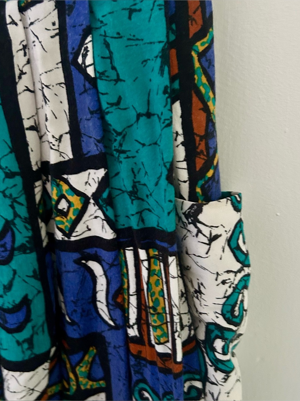 Vintage Louben 90s Abstract Pleated Midi Skirt Made in Canada - Picture 3 of 11